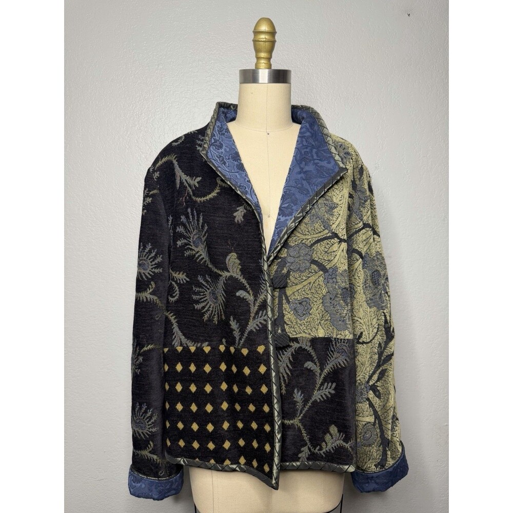 Mary Lynn O'Shea Art To Wear Handmade Floral Woven Tapestry Jacket SIZE Small /P